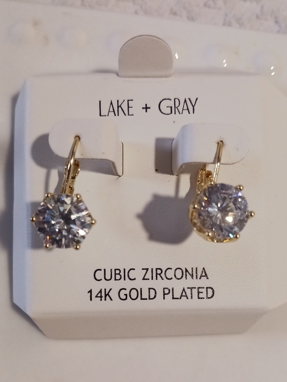 Lake + Gray ⚜️ 14K Gold-Plated Cubic Zirconia Drop Earrings ⚜️